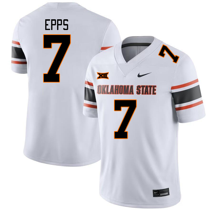 Oklahoma State Cowboys #7 Cameron Epps College Football Jerseys Stitched Sale-White